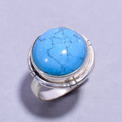 Natural Turquoise Turquoise Solitaire Fine Gemstone Ring