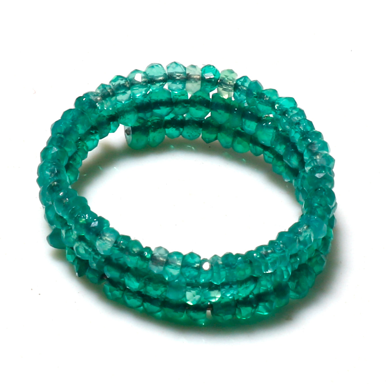 Natural Green Green Onyx Solitaire Fine Gemstone Ring