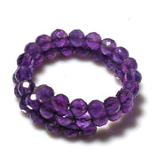 Natural Purple Amethyst Solitaire Fine Gemstone Ring