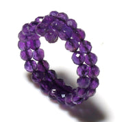 Natural Purple Amethyst Solitaire Fine Gemstone Ring