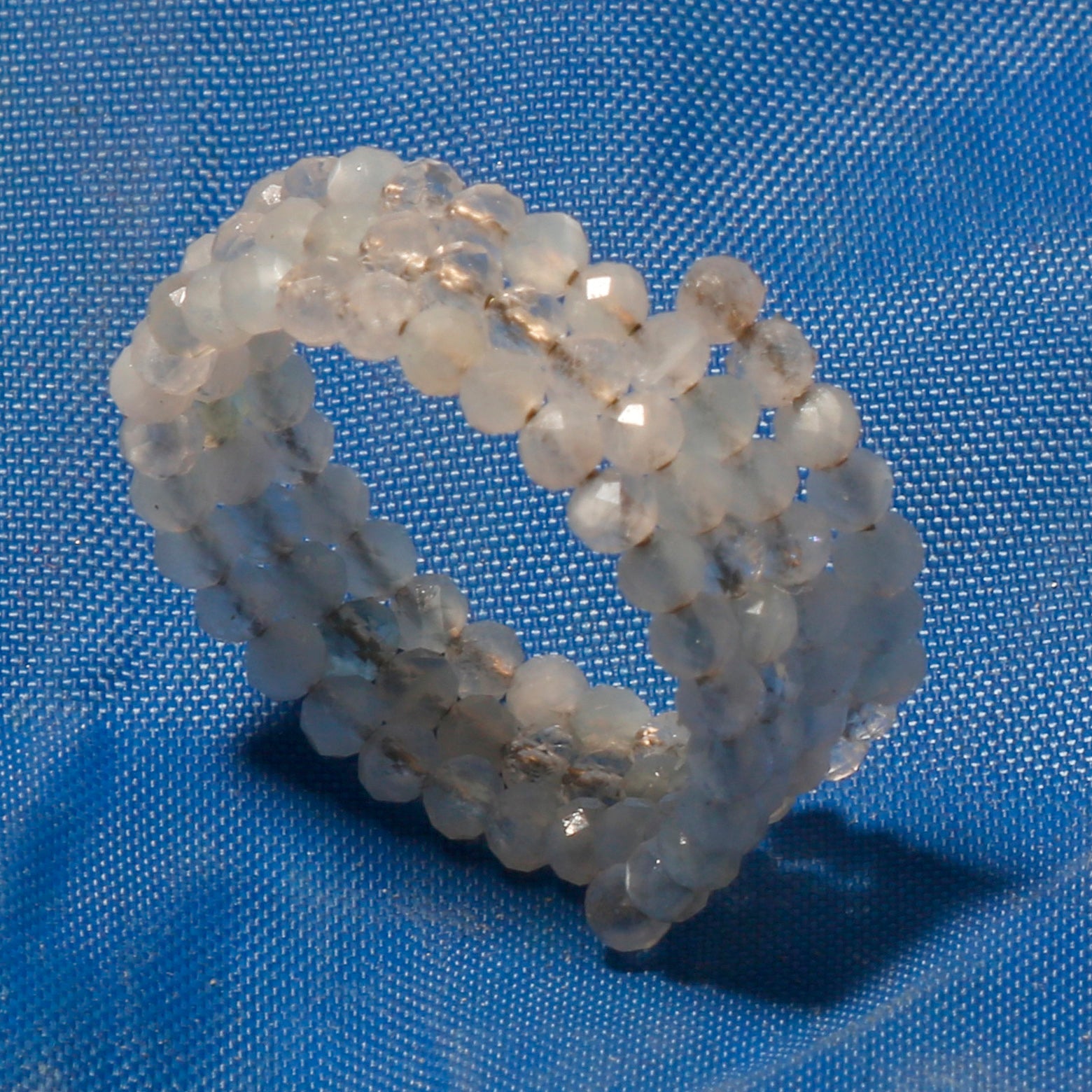 Natural White Moonstone Solitaire Fine Gemstone Ring
