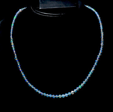 Welo Fire Ethiopian Opal Plain Ball Beads Necklace | 925 Sterling Silver Jewelry | October Birthstone | Healing Power Root Chakra