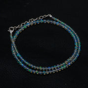 Welo Fire Ethiopian Opal Plain Ball Beads Necklace | 925 Sterling Silver Jewelry | October Birthstone | Healing Power Root Chakra