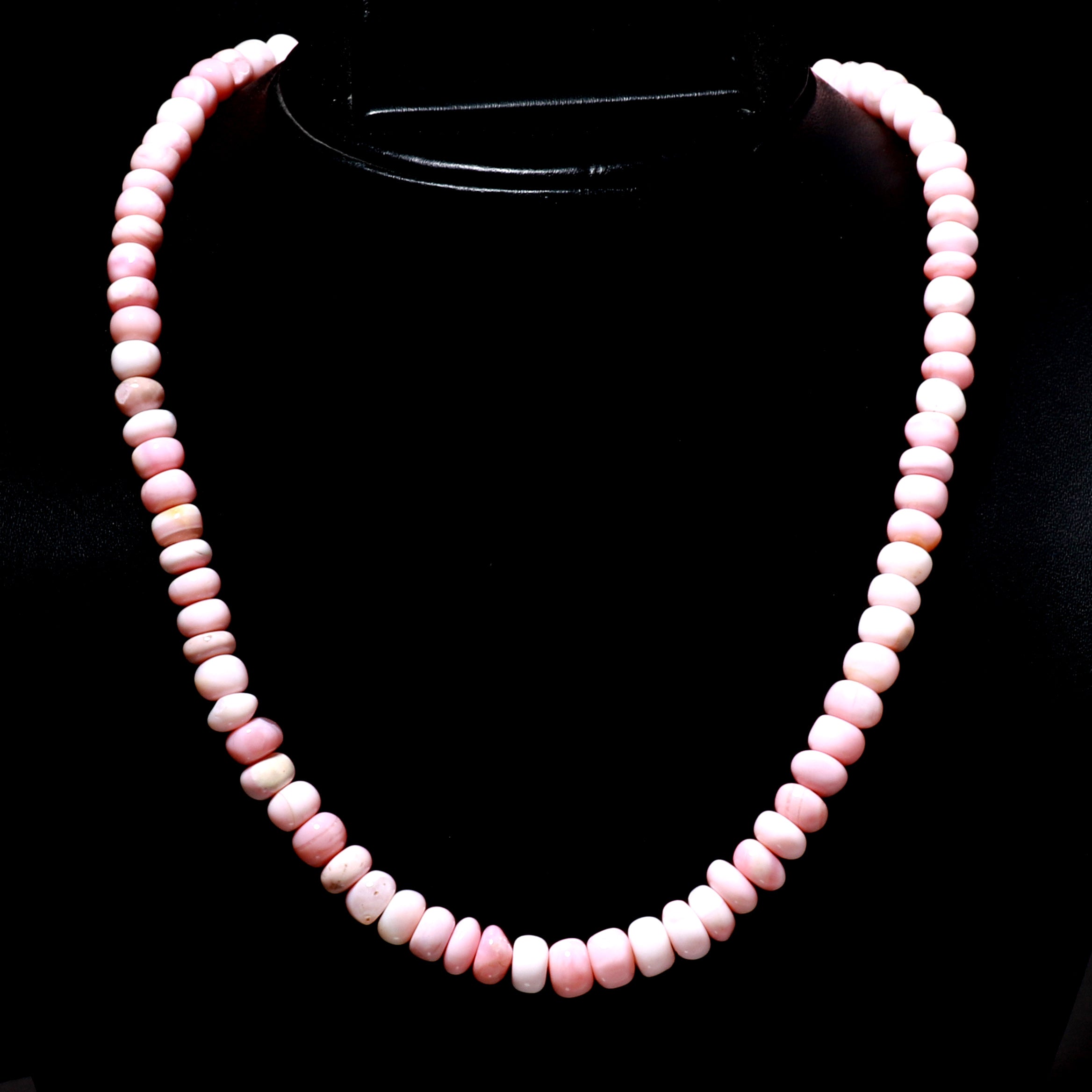 Natural Blue Opal Rondelle Beaded Necklace | 925 Sterling Silver Jewelry | October Birthstone | Healing Power Root Chakra