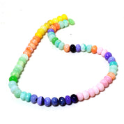 Natural Blue Opal Rondelle Beaded Necklace | 925 Sterling Silver Jewelry | October Birthstone | Healing Power Root Chakra