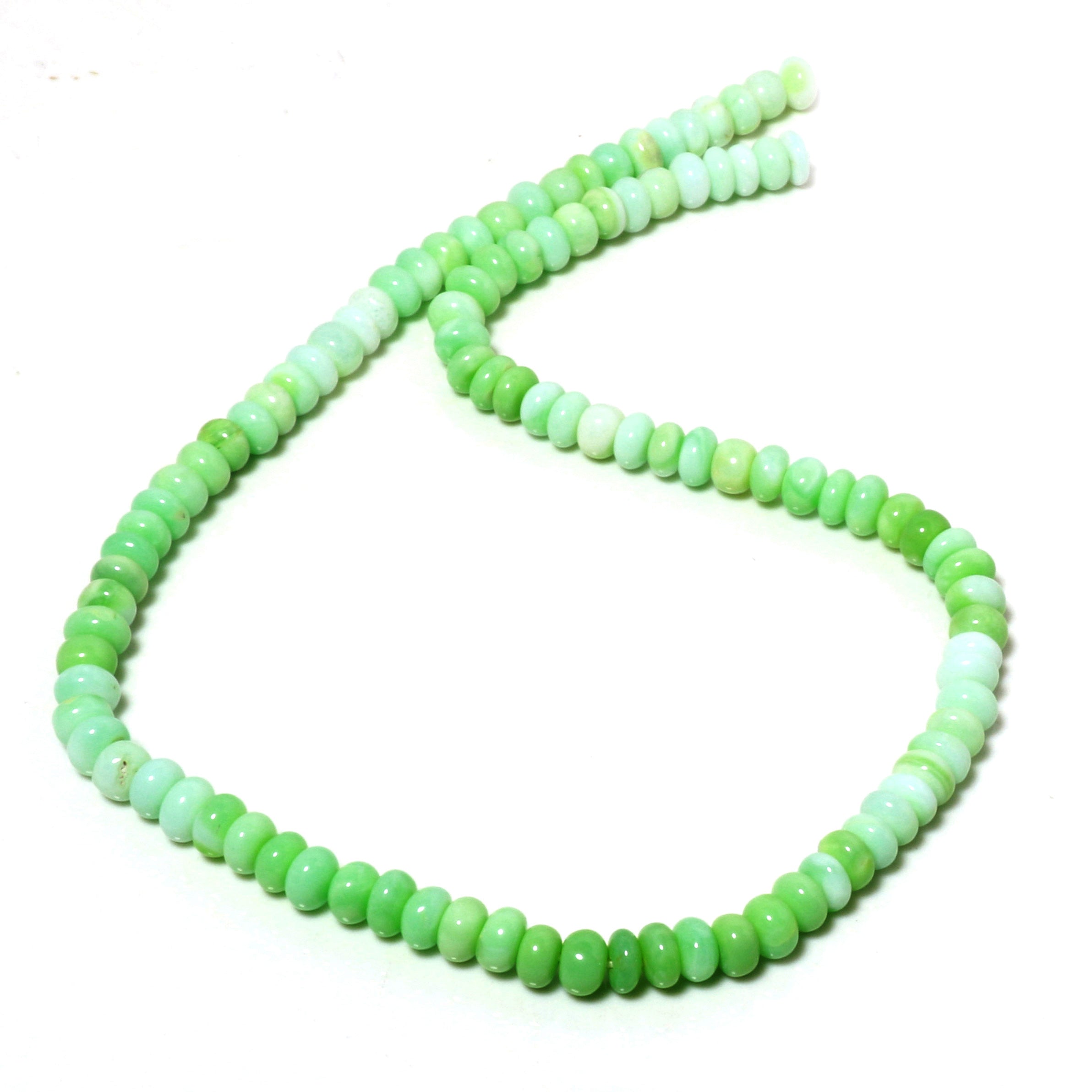 Natural Blue Opal Rondelle Beaded Necklace | 925 Sterling Silver Jewelry | October Birthstone | Healing Power Root Chakra