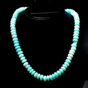 Natural Blue Opal Rondelle Beaded Necklace | 925 Sterling Silver Jewelry | October Birthstone | Healing Power Root Chakra
