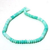 Natural Blue Opal Rondelle Beaded Necklace | 925 Sterling Silver Jewelry | October Birthstone | Healing Power Root Chakra