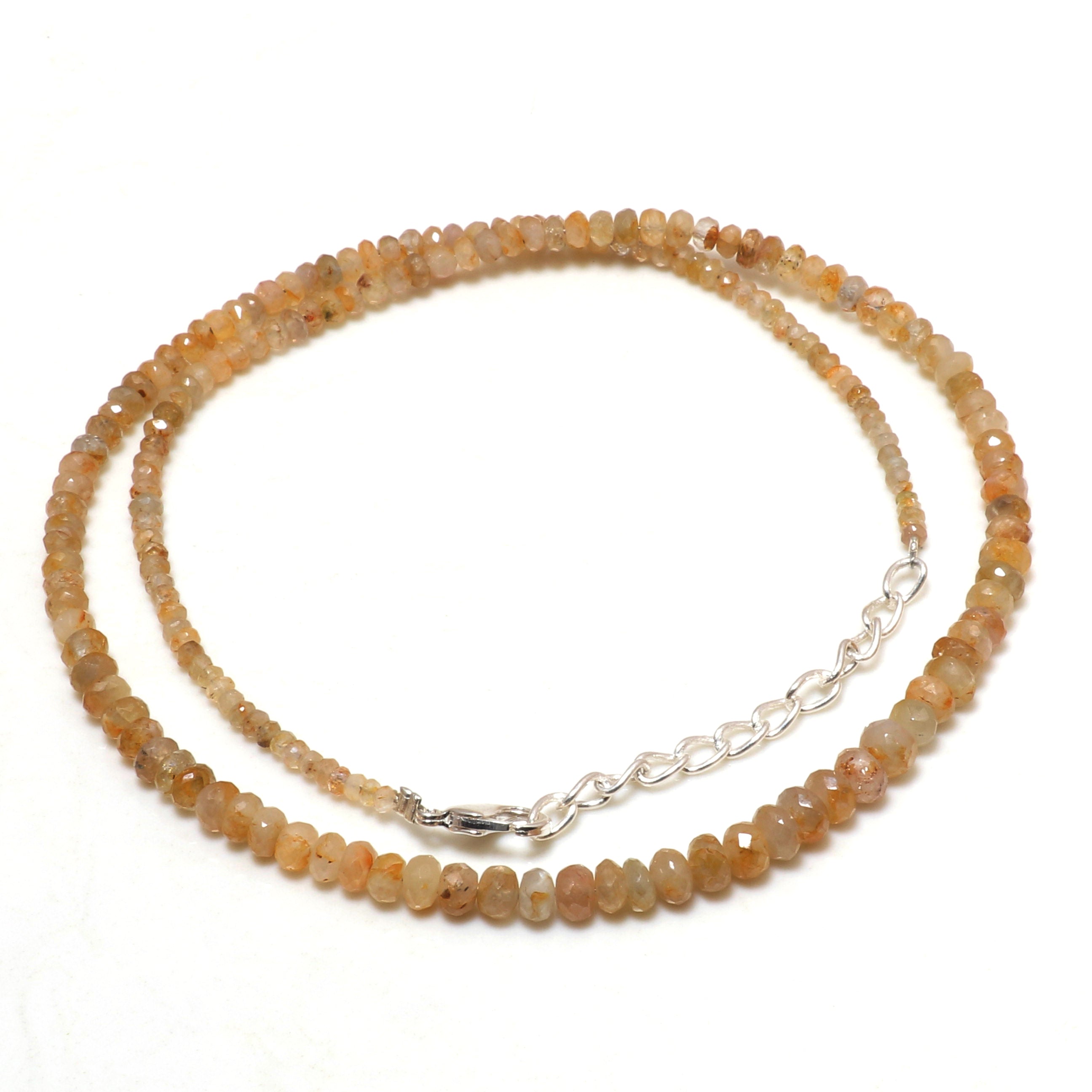 Natural Lapis Lazuli Beaded Necklace | 925 Sterling Silver Jewelry | Birthstone Gift | Adjustable Chain Necklace