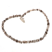 Natural Diamond Quartz Beaded Necklace | 925 Sterling Silver Jewelry | Birthstone Gift | Adjustable Chain Necklace