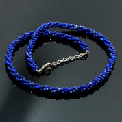 925 Sterling Silver Amethyst Beaded Twisted Necklace | Natural Gemstone Fine Jewelry | February Birthstone | Healing Power Crystals
