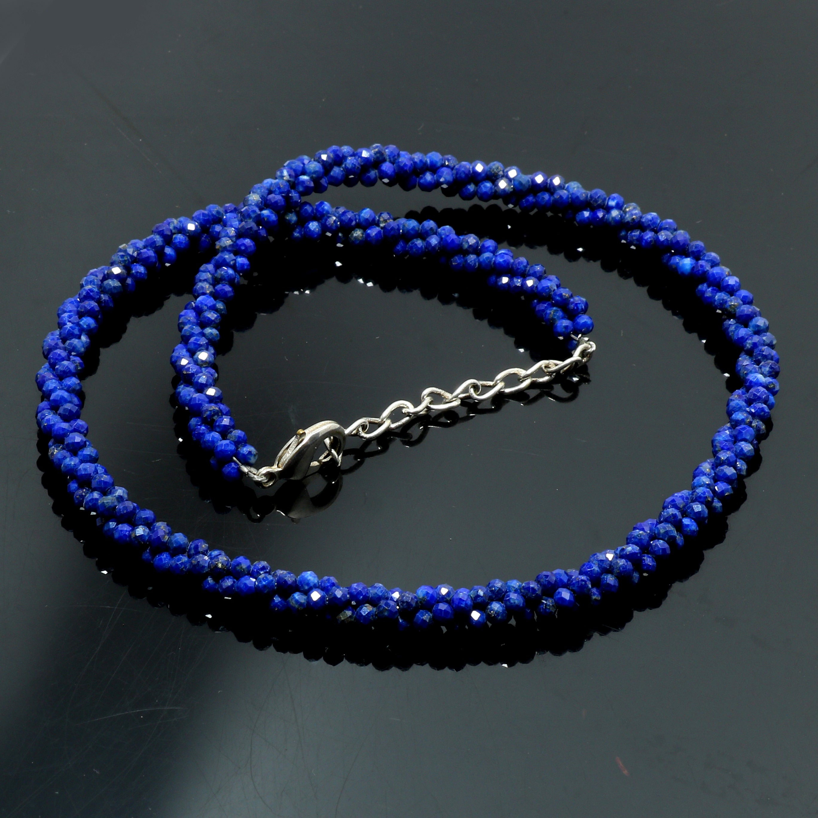 925 Sterling Silver Amethyst Beaded Twisted Necklace | Natural Gemstone Fine Jewelry | February Birthstone | Healing Power Crystals