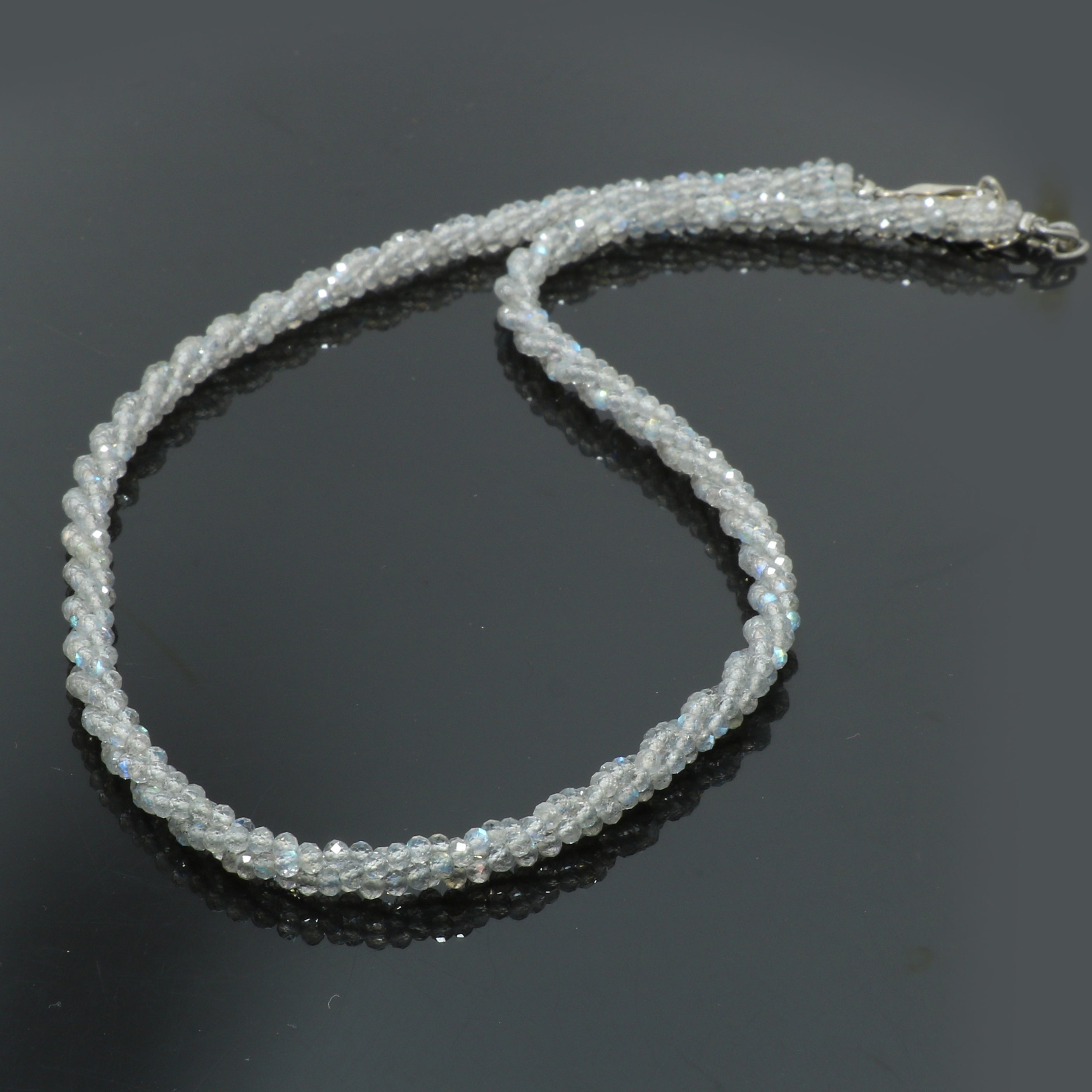 925 Sterling Silver Amethyst Beaded Twisted Necklace | Natural Gemstone Fine Jewelry | February Birthstone | Healing Power Crystals