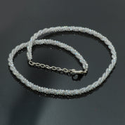 925 Sterling Silver Amethyst Beaded Twisted Necklace | Natural Gemstone Fine Jewelry | February Birthstone | Healing Power Crystals