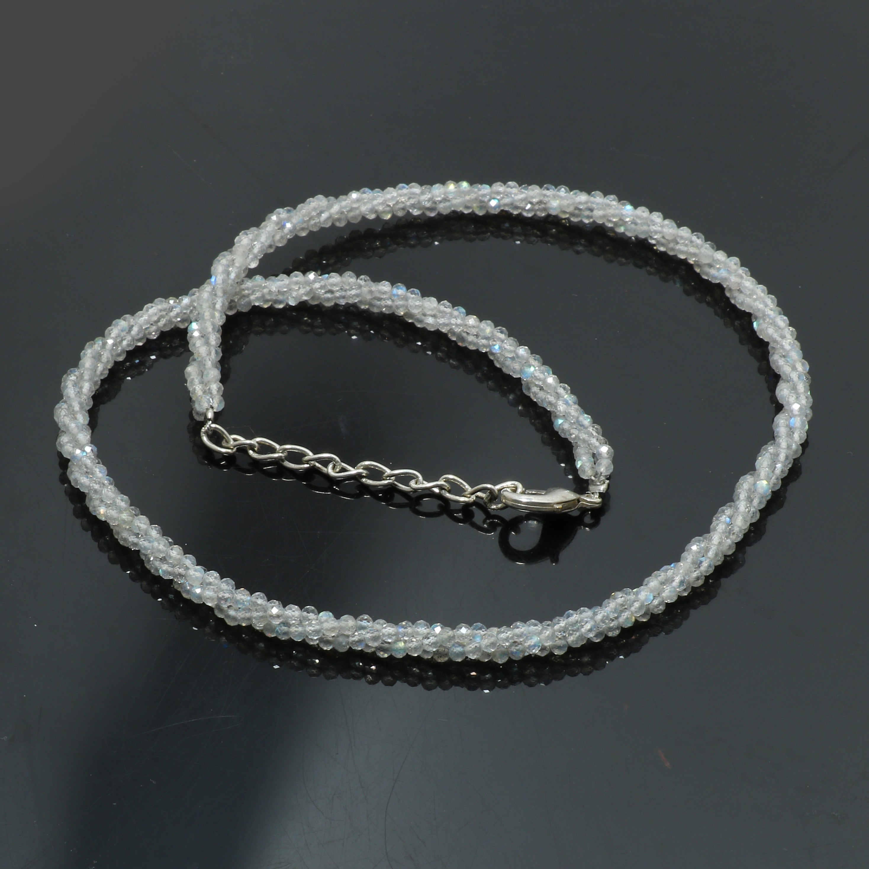 925 Sterling Silver Amethyst Beaded Twisted Necklace | Natural Gemstone Fine Jewelry | February Birthstone | Healing Power Crystals