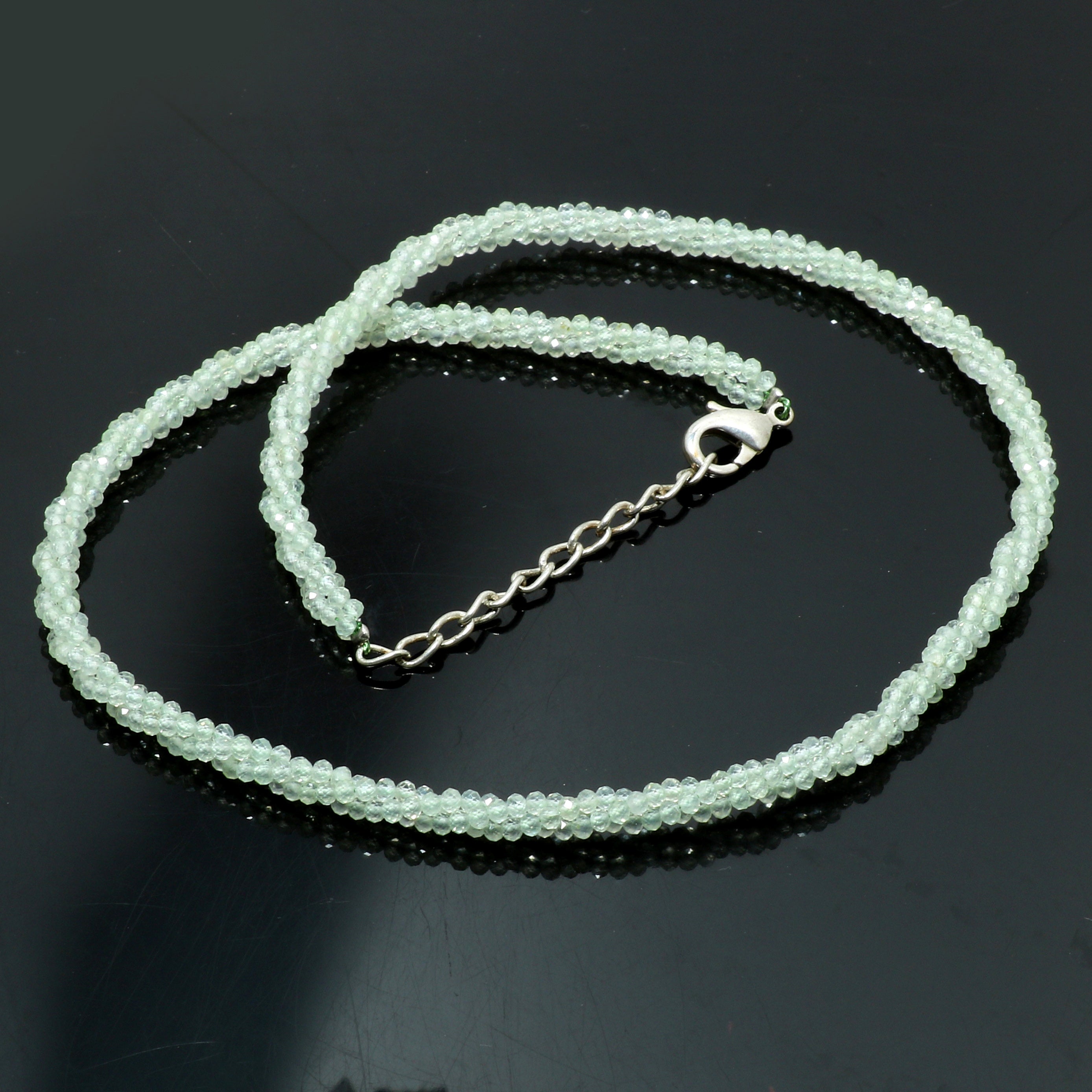 925 Sterling Silver Amethyst Beaded Twisted Necklace | Natural Gemstone Fine Jewelry | February Birthstone | Healing Power Crystals