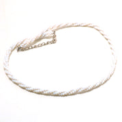 925 Sterling Silver Peruvian Opal Beaded Twisted Necklace | Natural Gemstone Fine Jewelry | Healing Power Crystals | October Birthstone