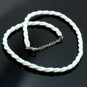 925 Sterling Silver Peruvian Opal Beaded Twisted Necklace | Natural Gemstone Fine Jewelry | Healing Power Crystals | October Birthstone