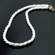 925 Sterling Silver Peruvian Opal Beaded Twisted Necklace | Natural Gemstone Fine Jewelry | Healing Power Crystals | October Birthstone