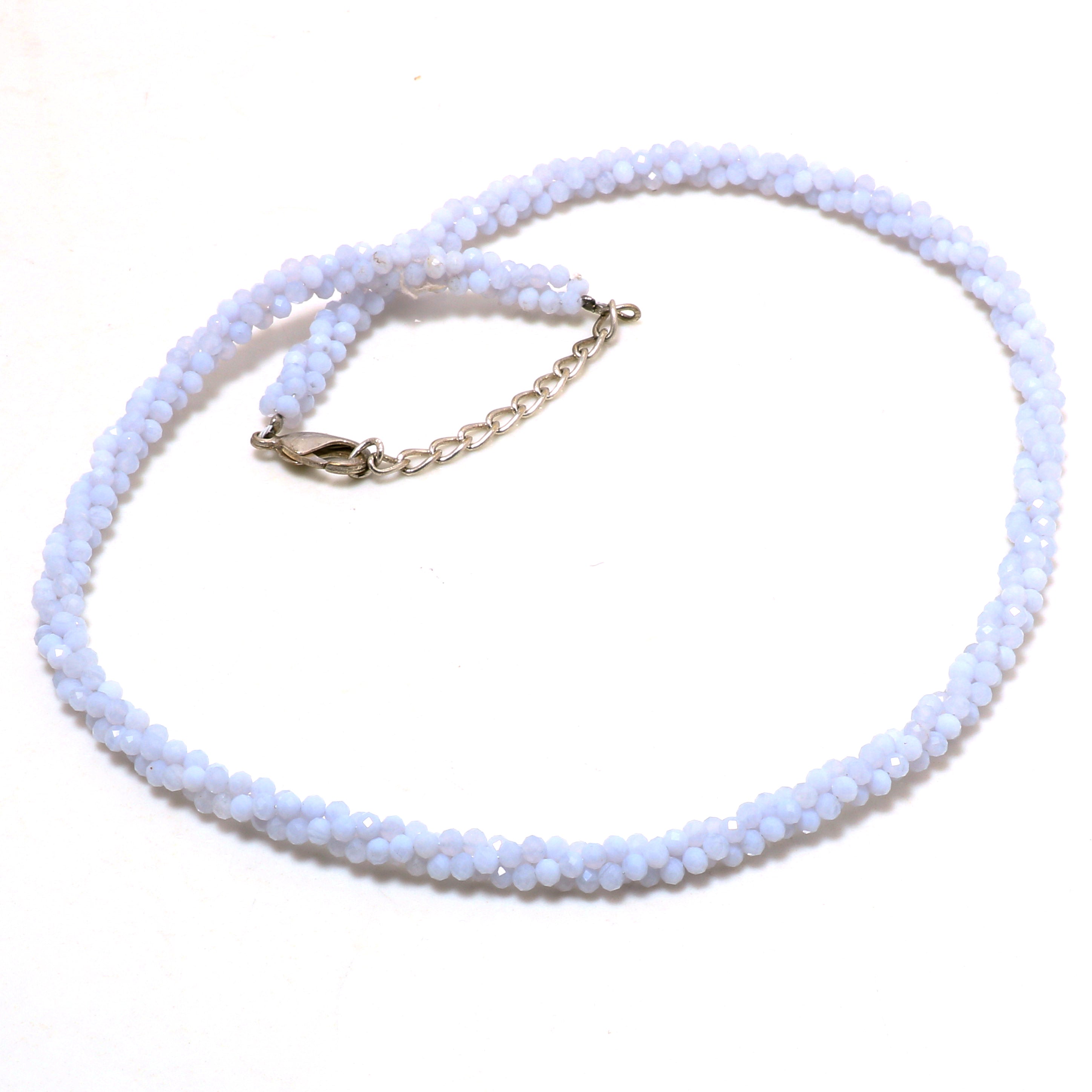 925 Sterling Silver Peruvian Opal Beaded Twisted Necklace | Natural Gemstone Fine Jewelry | Healing Power Crystals | October Birthstone