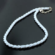 925 Sterling Silver Peruvian Opal Beaded Twisted Necklace | Natural Gemstone Fine Jewelry | Healing Power Crystals | October Birthstone