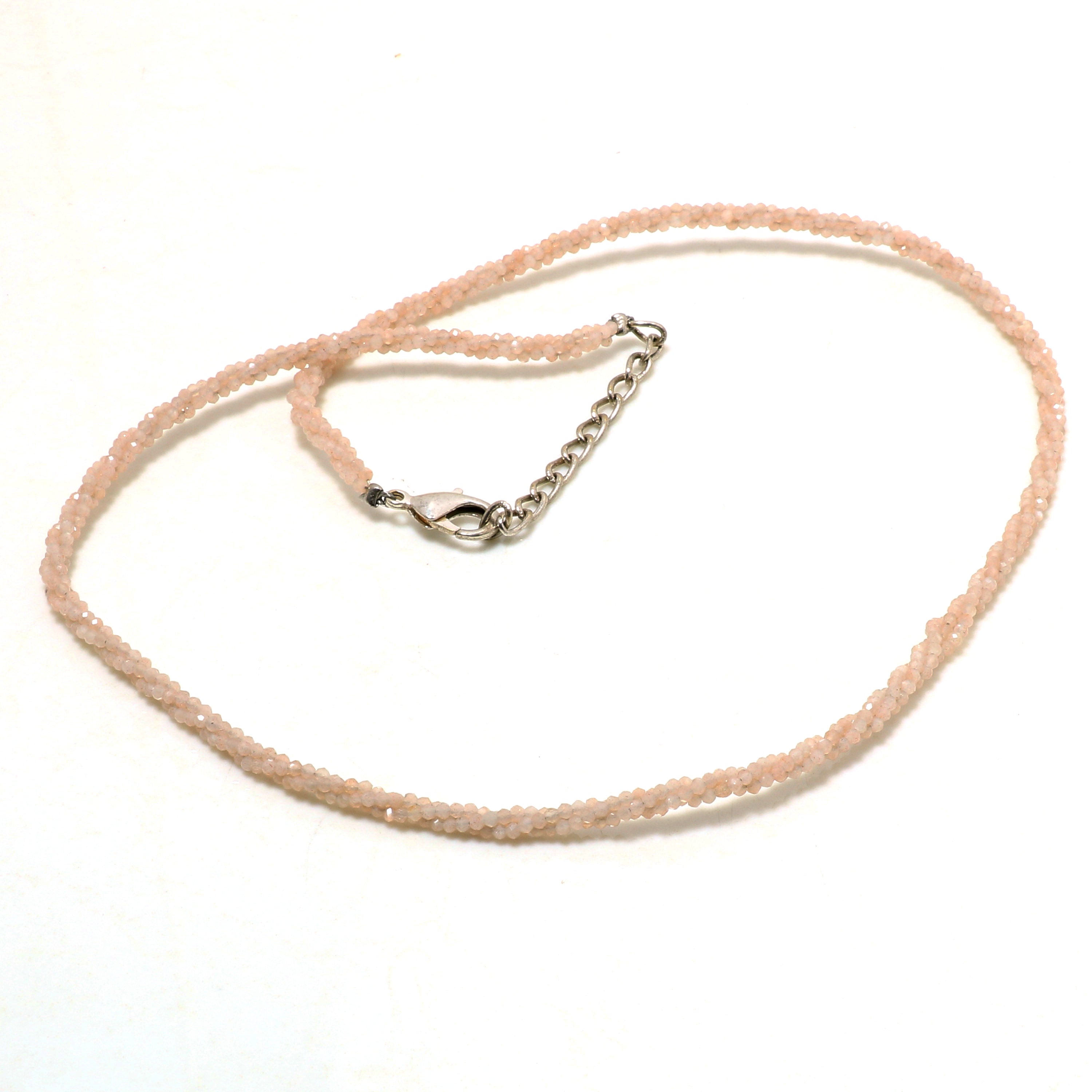 925 Sterling Silver Peruvian Opal Beaded Twisted Necklace | Natural Gemstone Fine Jewelry | Healing Power Crystals | October Birthstone