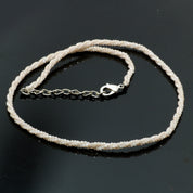 925 Sterling Silver Peruvian Opal Beaded Twisted Necklace | Natural Gemstone Fine Jewelry | Healing Power Crystals | October Birthstone