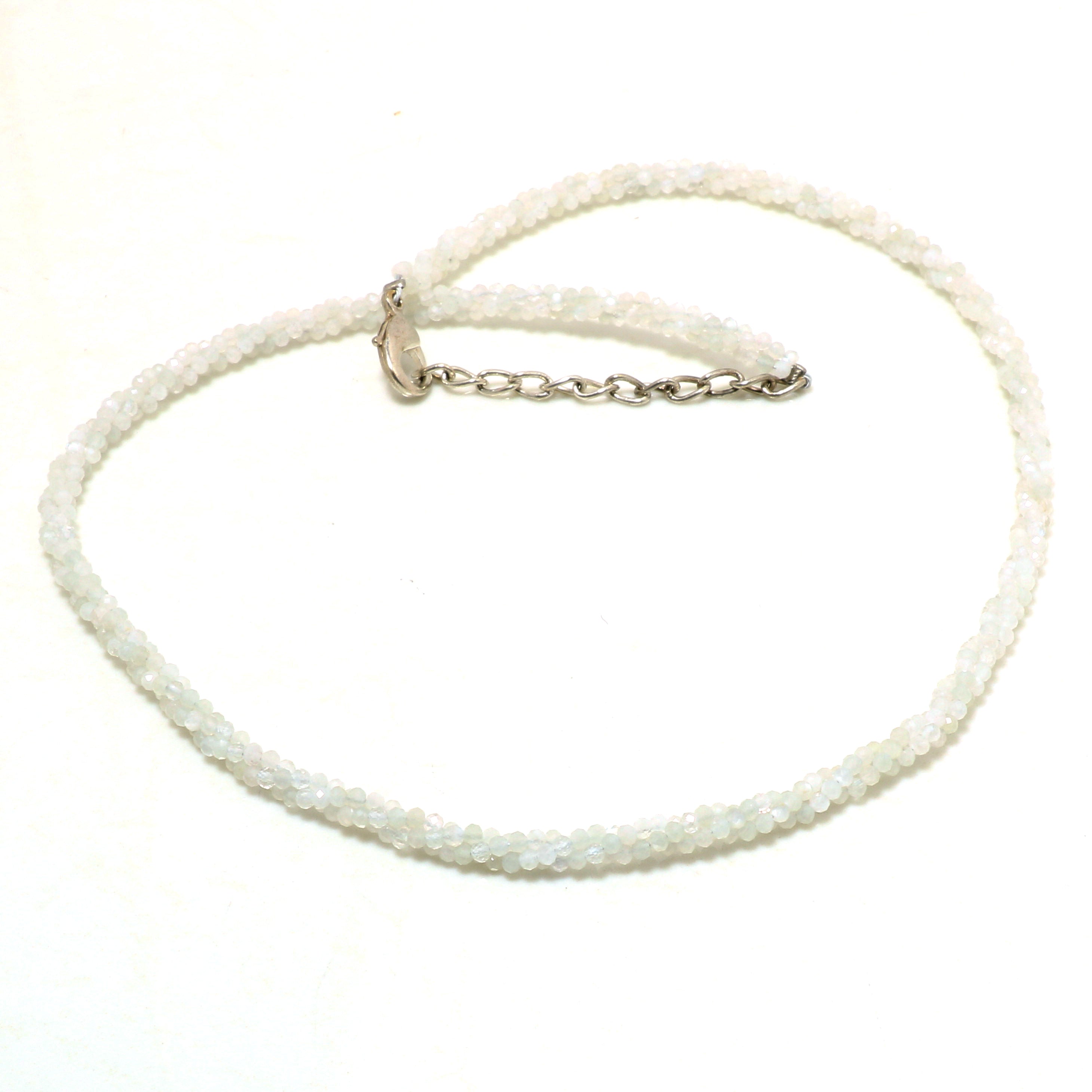 925 Sterling Silver Peruvian Opal Beaded Twisted Necklace | Natural Gemstone Fine Jewelry | Healing Power Crystals | October Birthstone