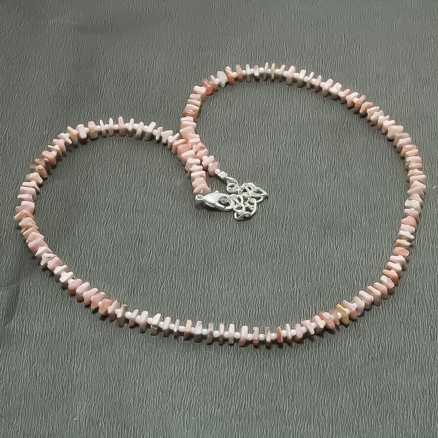 Natural Red Garnet Square Beaded Necklace | 925 Sterling Silver Adjustable Chain | January Birthstone | Women Jewelry