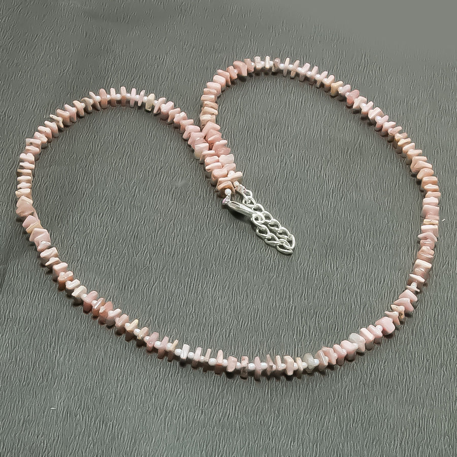 Natural Red Garnet Square Beaded Necklace | 925 Sterling Silver Adjustable Chain | January Birthstone | Women Jewelry