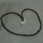 Natural Red Garnet Square Beaded Necklace | 925 Sterling Silver Adjustable Chain | January Birthstone | Women Jewelry