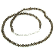Natural Red Garnet Square Beaded Necklace | 925 Sterling Silver Adjustable Chain | January Birthstone | Women Jewelry