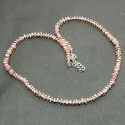 Natural Red Garnet Square Beaded Necklace | 925 Sterling Silver Adjustable Chain | January Birthstone | Women Jewelry