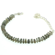 925 Sterling Silver Labradorite Beaded Bracelet | Natural Gemstone Fine Jewelry | Healing Power Crystals | Root Chakra