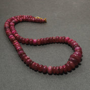 925 Sterling Silver Ruby Rondelle Beaded Necklace | Natural Gemstone Fine Jewelry | July Birthstone Gift