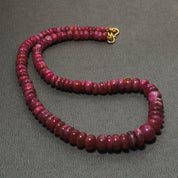 925 Sterling Silver Ruby Rondelle Beaded Necklace | Natural Gemstone Fine Jewelry | July Birthstone Gift