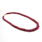 925 Sterling Silver Ruby Rondelle Beaded Necklace | Natural Gemstone Fine Jewelry | July Birthstone Gift