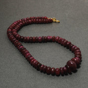 925 Sterling Silver Ruby Rondelle Beaded Necklace | Natural Gemstone Fine Jewelry | July Birthstone Gift