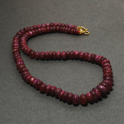 925 Sterling Silver Ruby Rondelle Beaded Necklace | Natural Gemstone Fine Jewelry | July Birthstone Gift