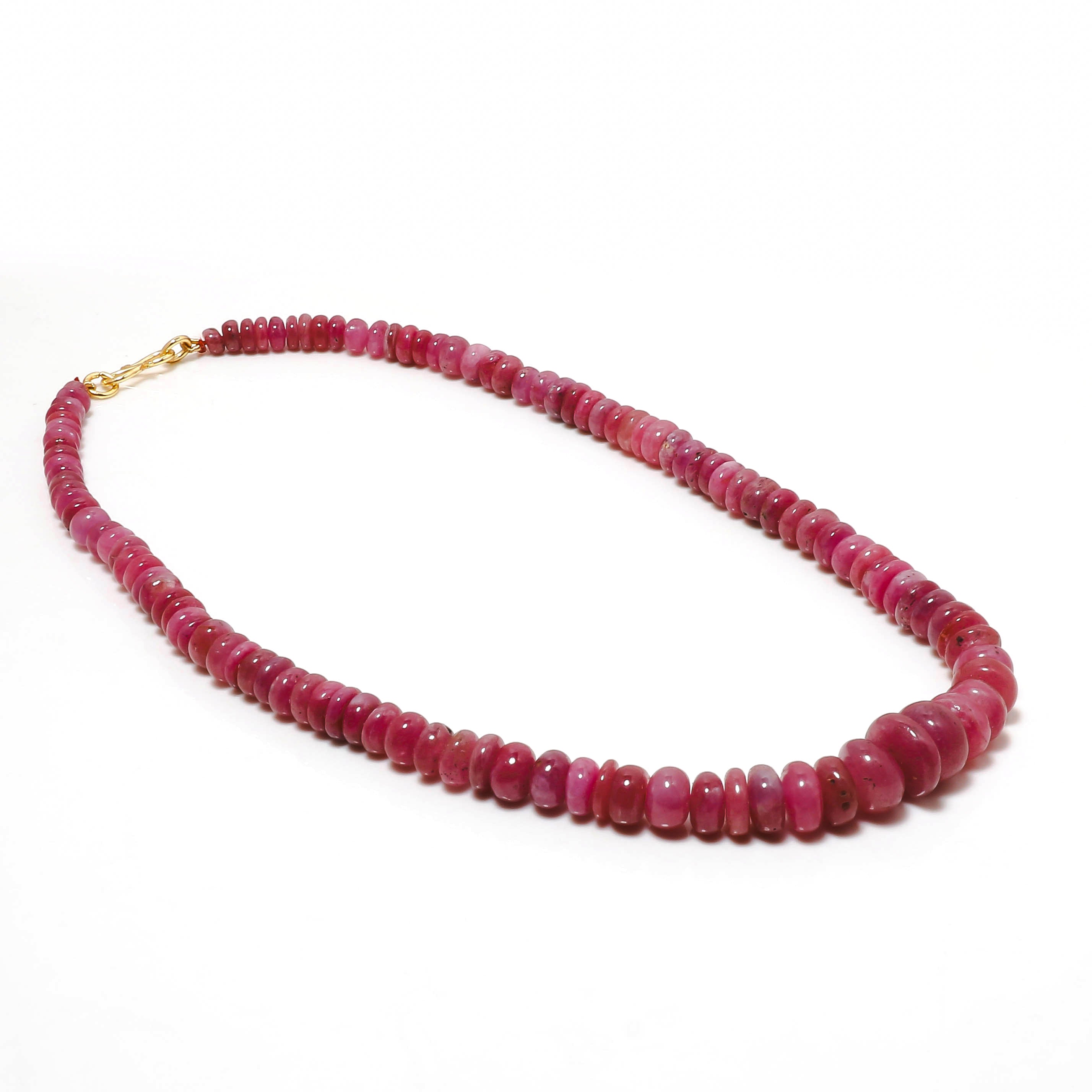925 Sterling Silver Ruby Rondelle Beaded Necklace | Natural Gemstone Fine Jewelry | July Birthstone Gift
