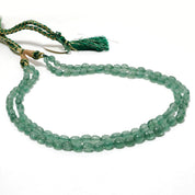 925 Sterling Silver Green Strawberry Quartz Beaded Necklace | Natural Gemstone 2 Layered Fine Jewelry | Healing Power Crystals