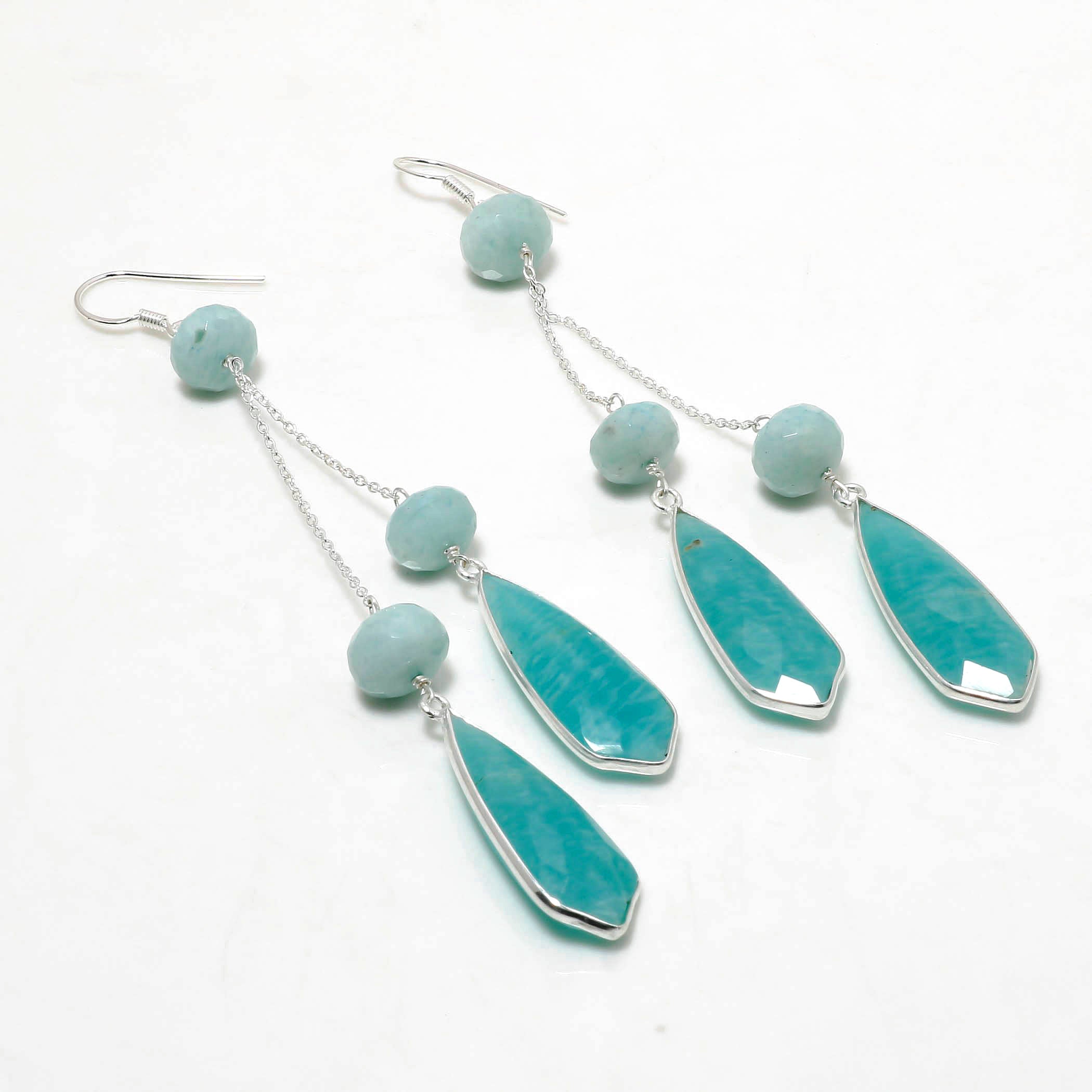 Elegant Sterling Silver Earring, Handmade Dangle Jewelry for Women, Healing Power Birthstone Earrings,