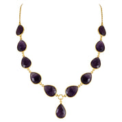 Natural Purple Purple Amethyst Beaded Fine Gemstone Necklace
