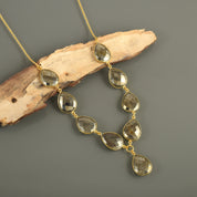Natural Gray Pyrite Beaded Fine Gemstone Necklace