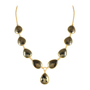 Natural Gray Pyrite Beaded Fine Gemstone Necklace