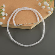 925 Sterling Silver Natural Fluorite Necklace | Rondelle Beaded Fine Jewelry | February Birthstone Gift