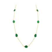 Natural Green Green Onyx Beaded Fine Gemstone Necklace