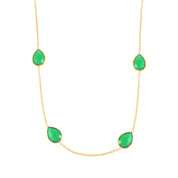 Natural Green Green Onyx Beaded Fine Gemstone Necklace