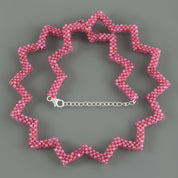 925 Sterling Silver Natural Strawberry Quartz Beaded Necklace | Zig-Zag Style Fine Jewelry | September Birthstone Gift