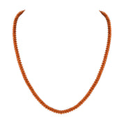 925 Sterling Silver Natural Hessonite Garnet Necklace | Rondelle Beaded Fine Jewelry | January Birthstone Gift